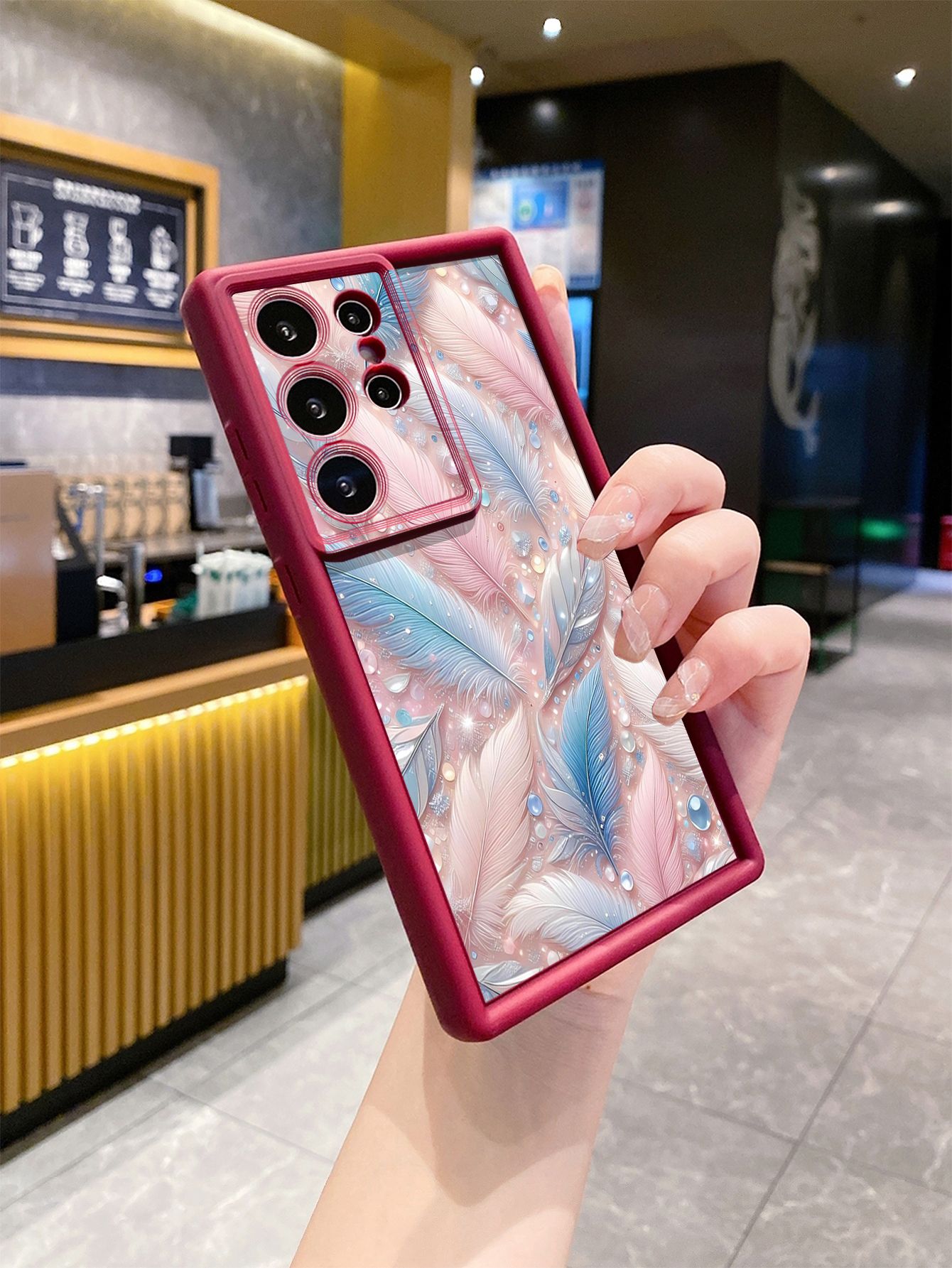 for Samsung Galaxy S24 S23 Ultra S22 Plus S21 FE S20 Luxury Beauty Leaves Full Protective Phone Case Anti Drop Cover