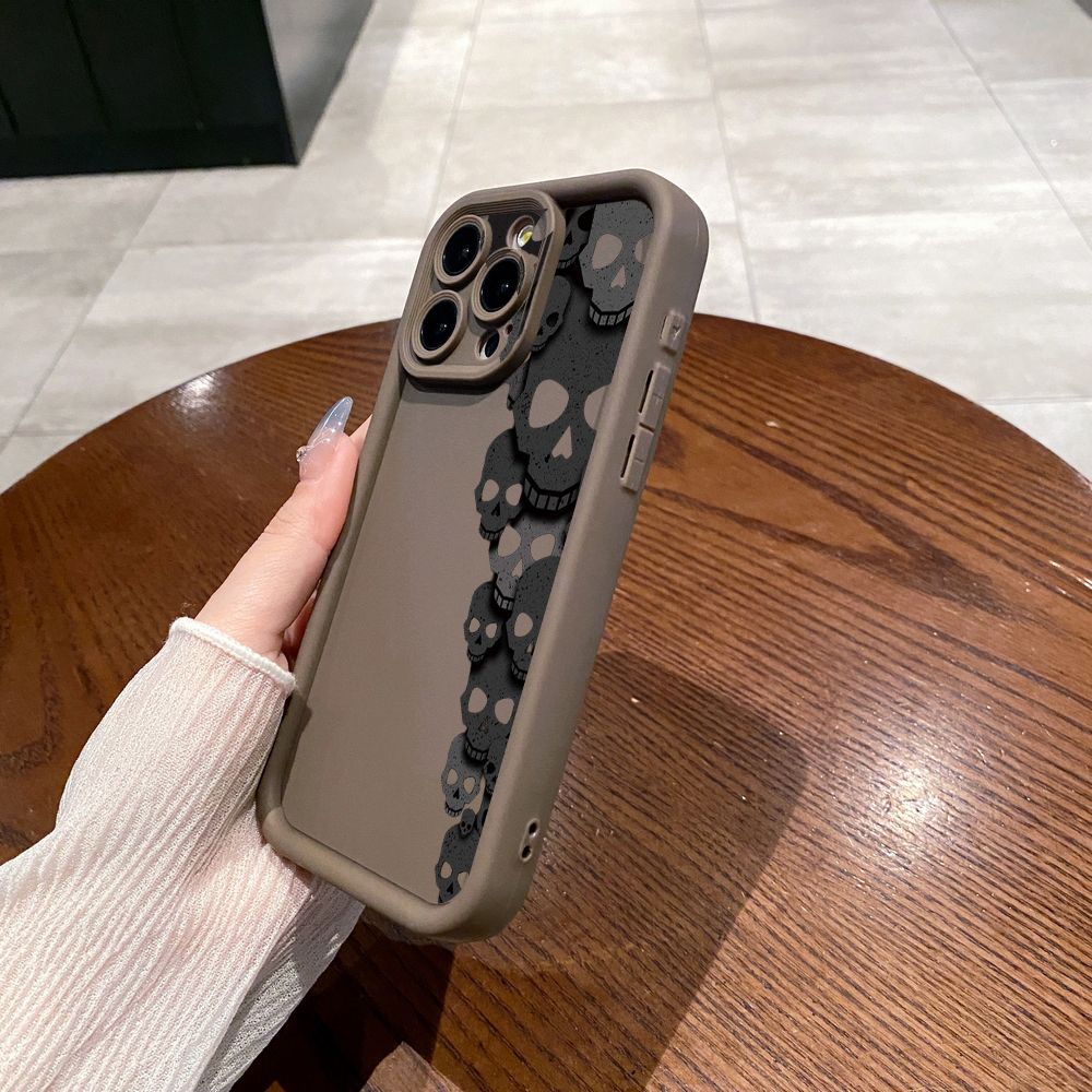 for iPhone 15 Pro Max 14 Plus 13 12 11 XR 8 7 SE 2022 XS Skull Flower Full Protective Phone Case Anti Drop Cover