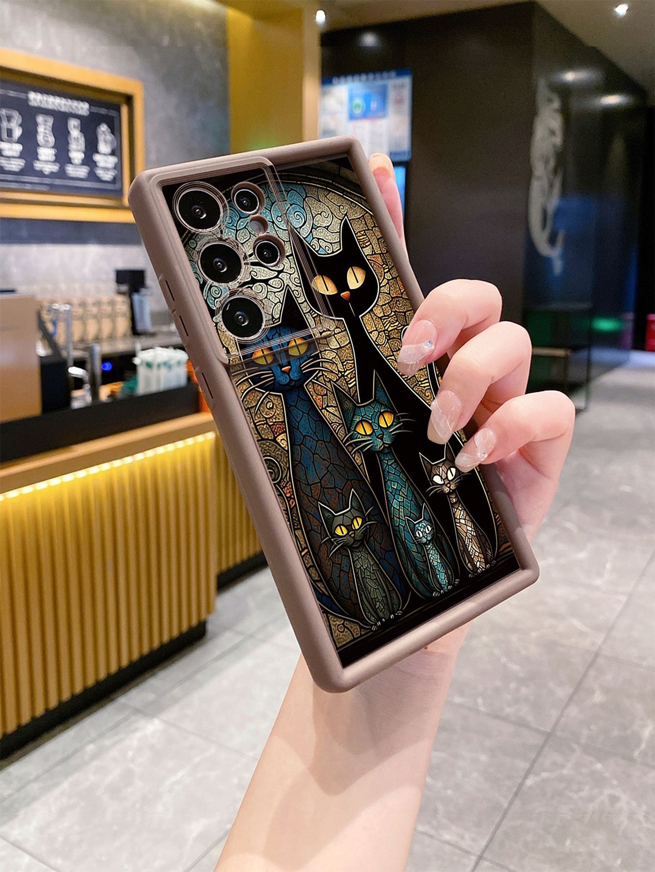 for Samsung Galaxy S24 S23 Ultra S22 Plus S21 FE S20 Black Cat Magic Girls Full Protective Phone Case Anti Drop Cover