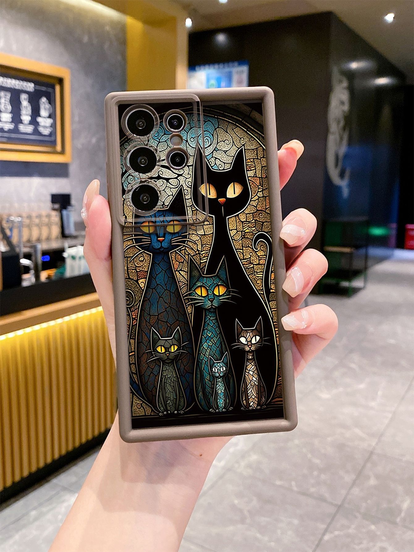 for Samsung Galaxy S24 S23 Ultra S22 Plus S21 FE S20 Black Cat Magic Girls Full Protective Phone Case Anti Drop Cover