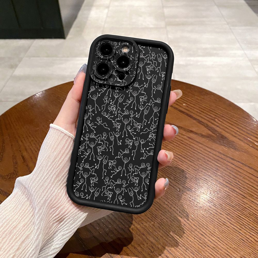 for iPhone 15 Pro Max 14 Plus 13 12 11 XR 8 7 SE 2022 XS Retro Face Full Protective Phone Case Anti Drop Cover