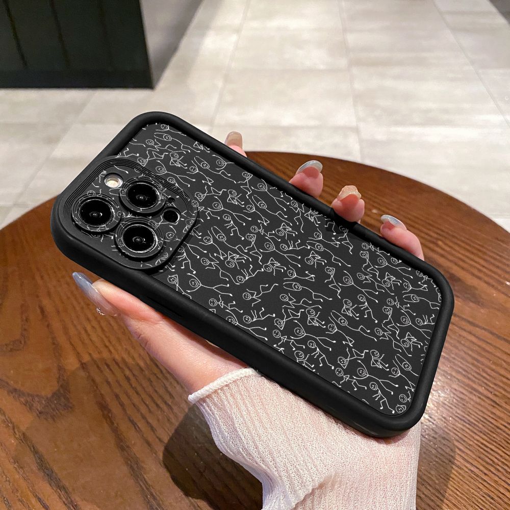 for iPhone 15 Pro Max 14 Plus 13 12 11 XR 8 7 SE 2022 XS Retro Face Full Protective Phone Case Anti Drop Cover