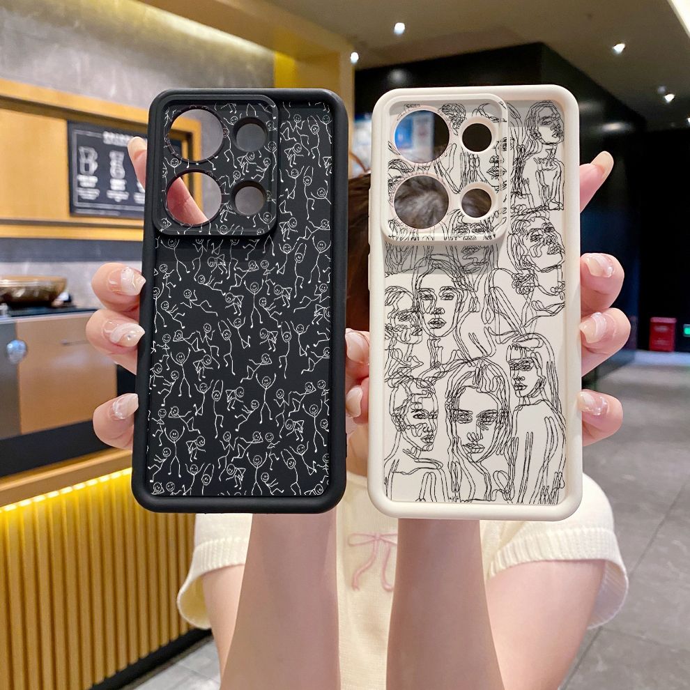 for Xiaomi Redmi Note 13 Pro 5G 12S 4G 12 Turbo 11S 13C 12C Retro Face Full Protective Phone Case Anti Drop Cover