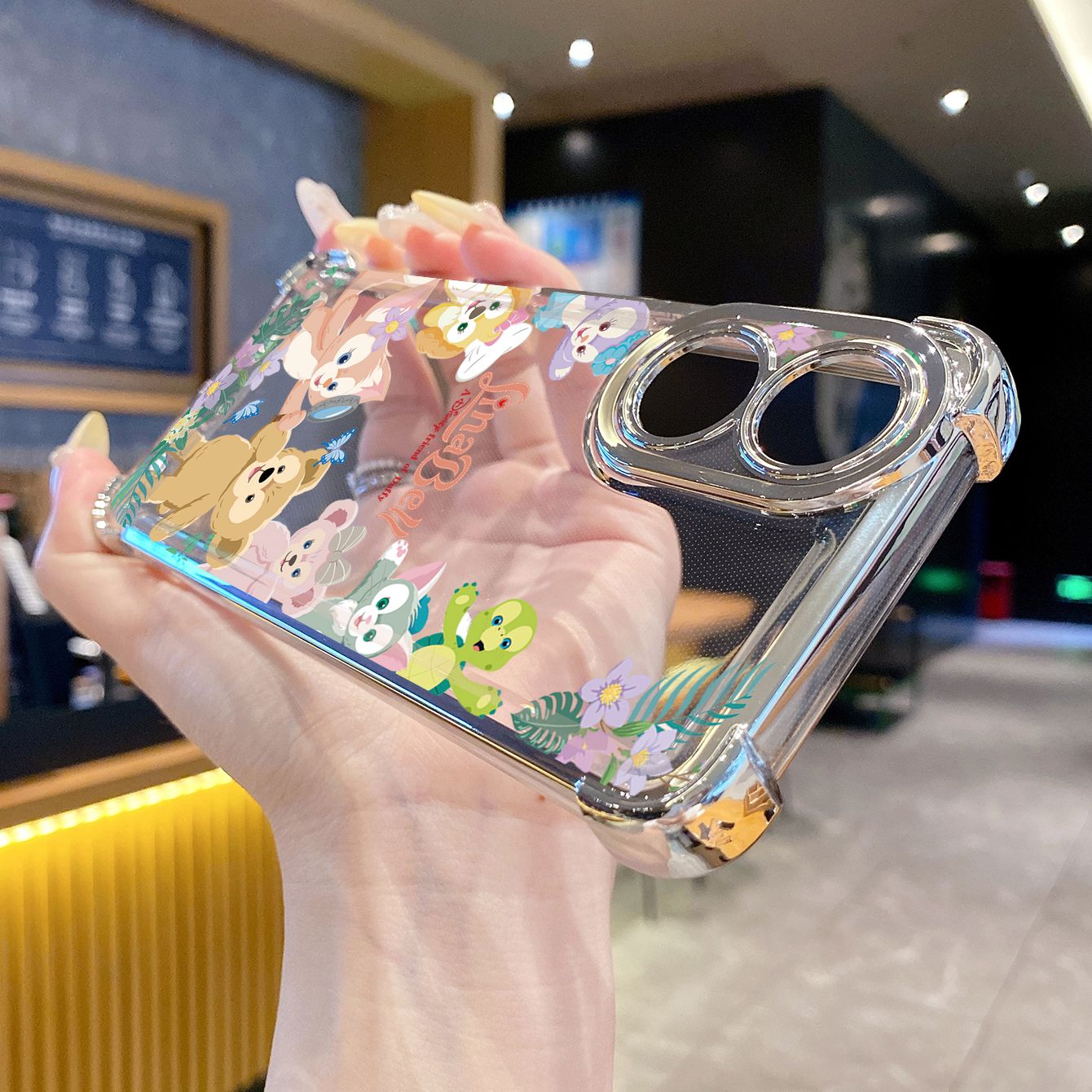 for OPPO A38 A5 Pro Realme C63 C51 C75 VIVO Plating Phone Case Shockproof Cover Cute Disney Linabell