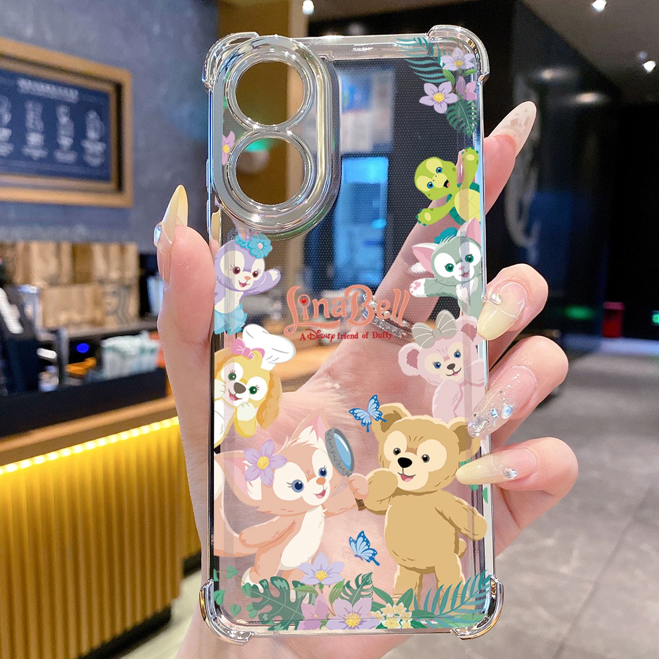 for OPPO A38 A5 Pro Realme C63 C51 C75 VIVO Plating Phone Case Shockproof Cover Cute Disney Linabell