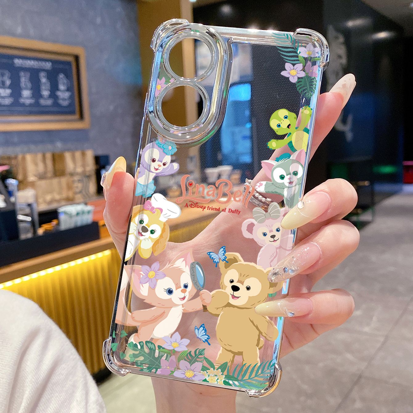 for OPPO A38 A5 Pro Realme C63 C51 C75 VIVO Plating Phone Case Shockproof Cover Cute Disney Linabell