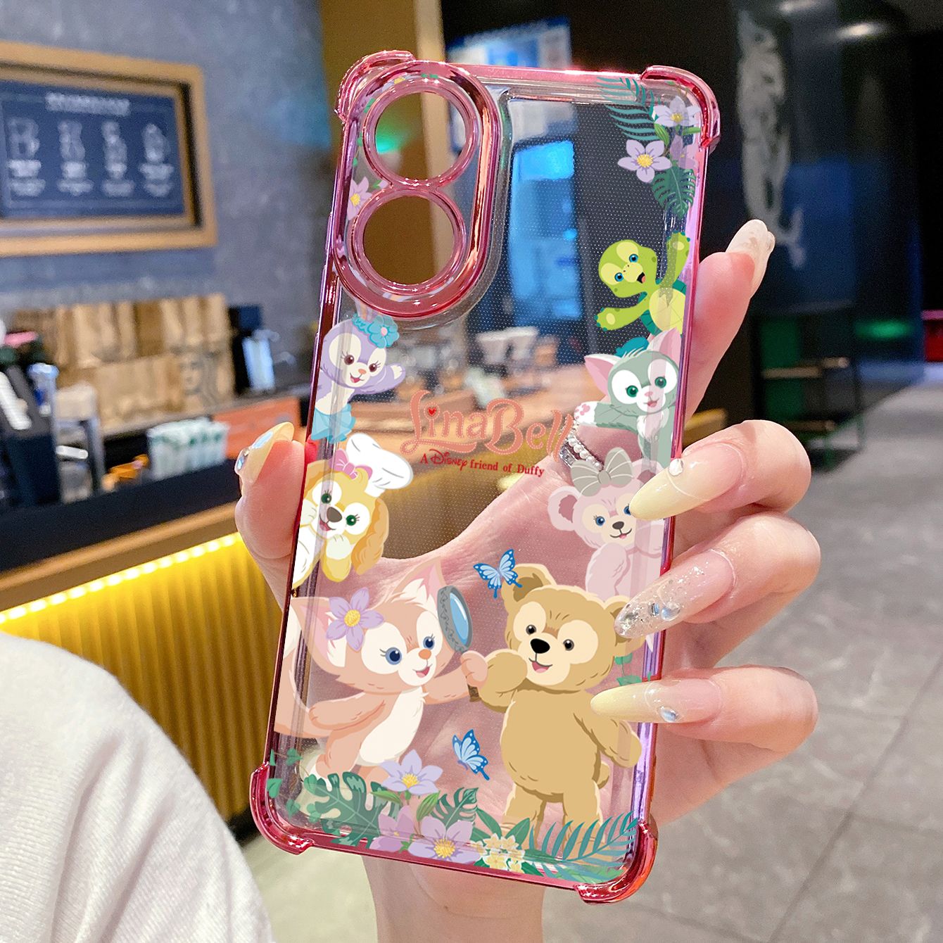 for OPPO A38 A5 Pro Realme C63 C51 C75 VIVO Plating Phone Case Shockproof Cover Cute Disney Linabell