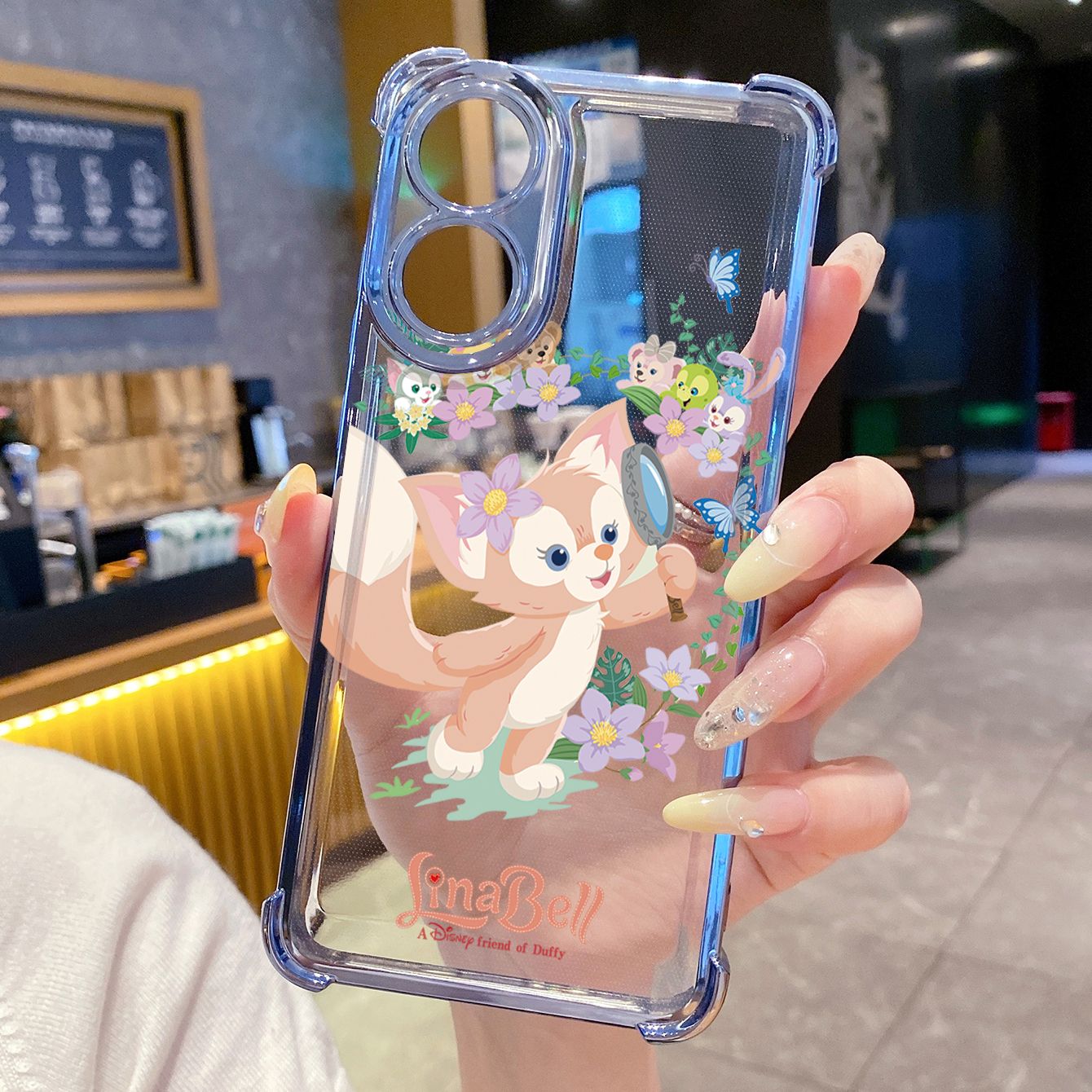 for OPPO A38 A5 Pro Realme C63 C51 C75 VIVO Plating Phone Case Shockproof Cover Cute Disney Linabell