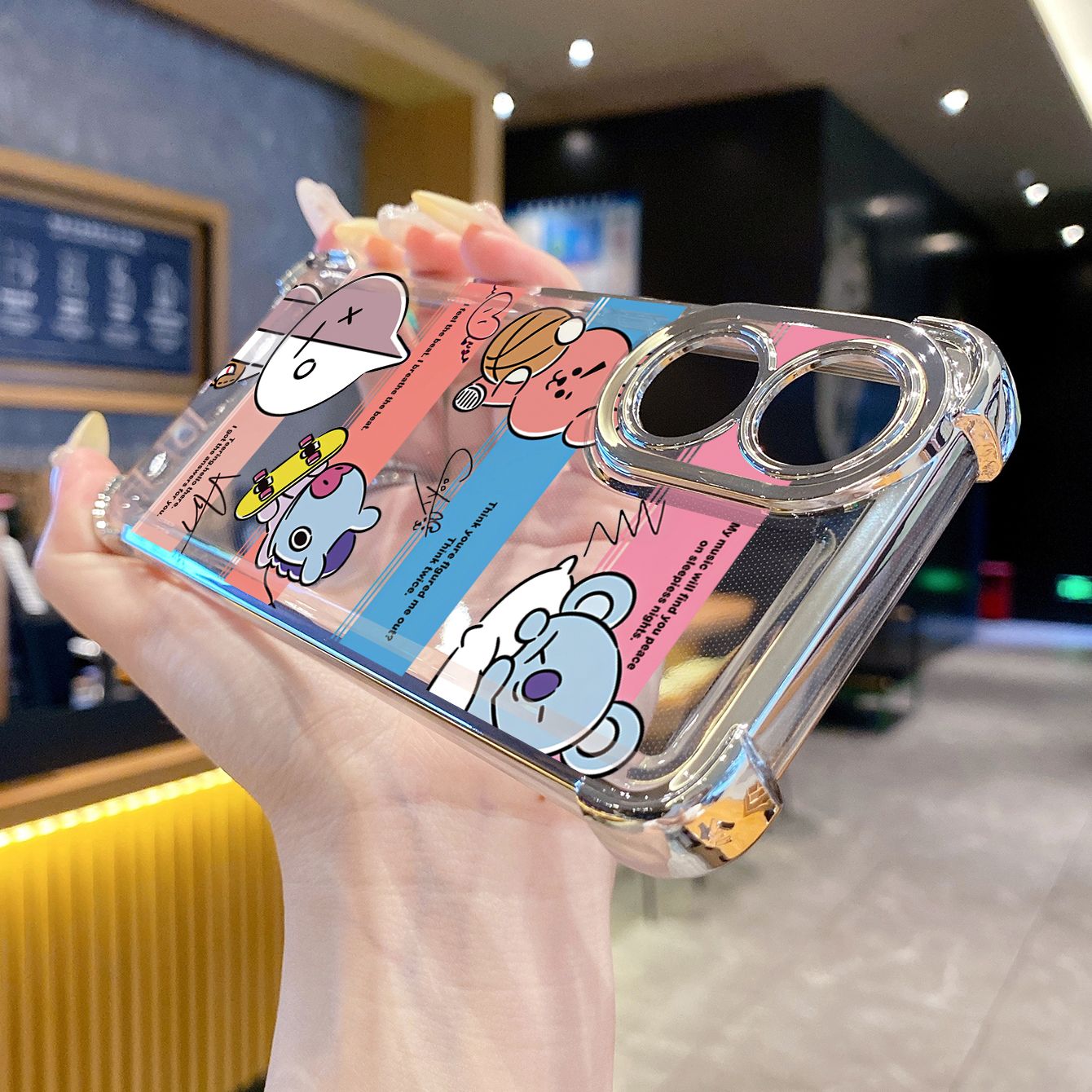 for OPPO A38 A5 Pro Realme C63 C51 C75 VIVO Plating Phone Case Shockproof Cover Fashion BTS BT21