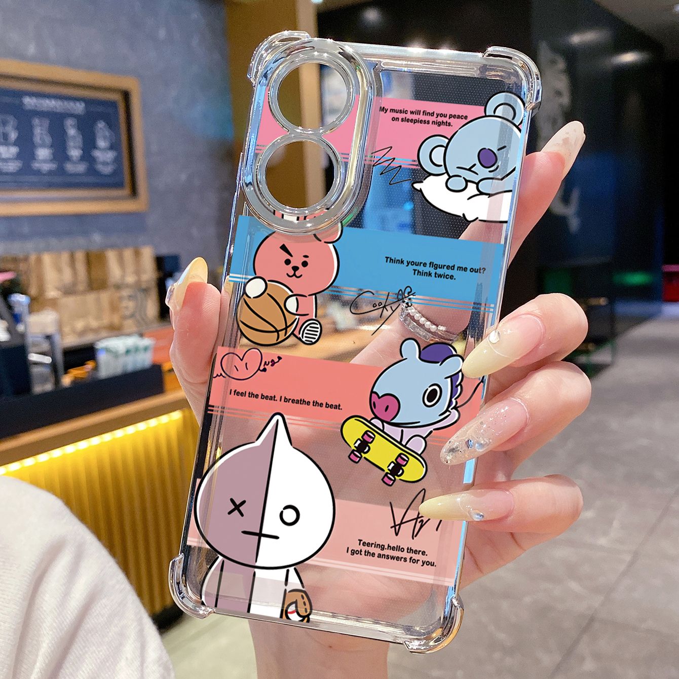for OPPO A38 A5 Pro Realme C63 C51 C75 VIVO Plating Phone Case Shockproof Cover Fashion BTS BT21