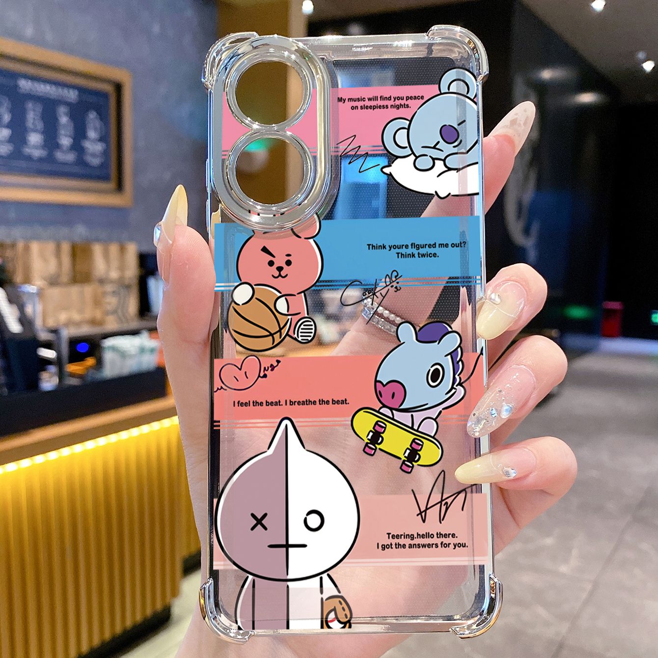 for OPPO A38 A5 Pro Realme C63 C51 C75 VIVO Plating Phone Case Shockproof Cover Fashion BTS BT21