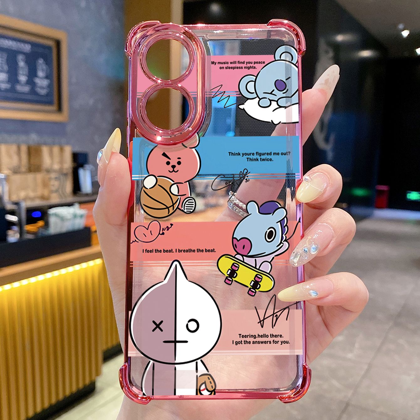 for OPPO A38 A5 Pro Realme C63 C51 C75 VIVO Plating Phone Case Shockproof Cover Fashion BTS BT21
