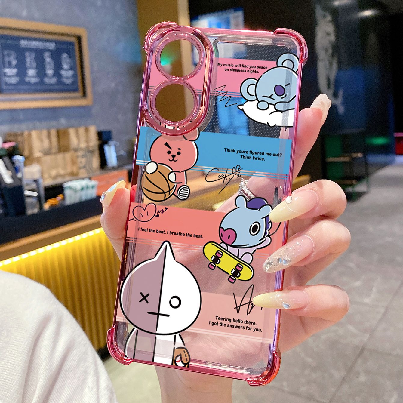 for OPPO A38 A5 Pro Realme C63 C51 C75 VIVO Plating Phone Case Shockproof Cover Fashion BTS BT21
