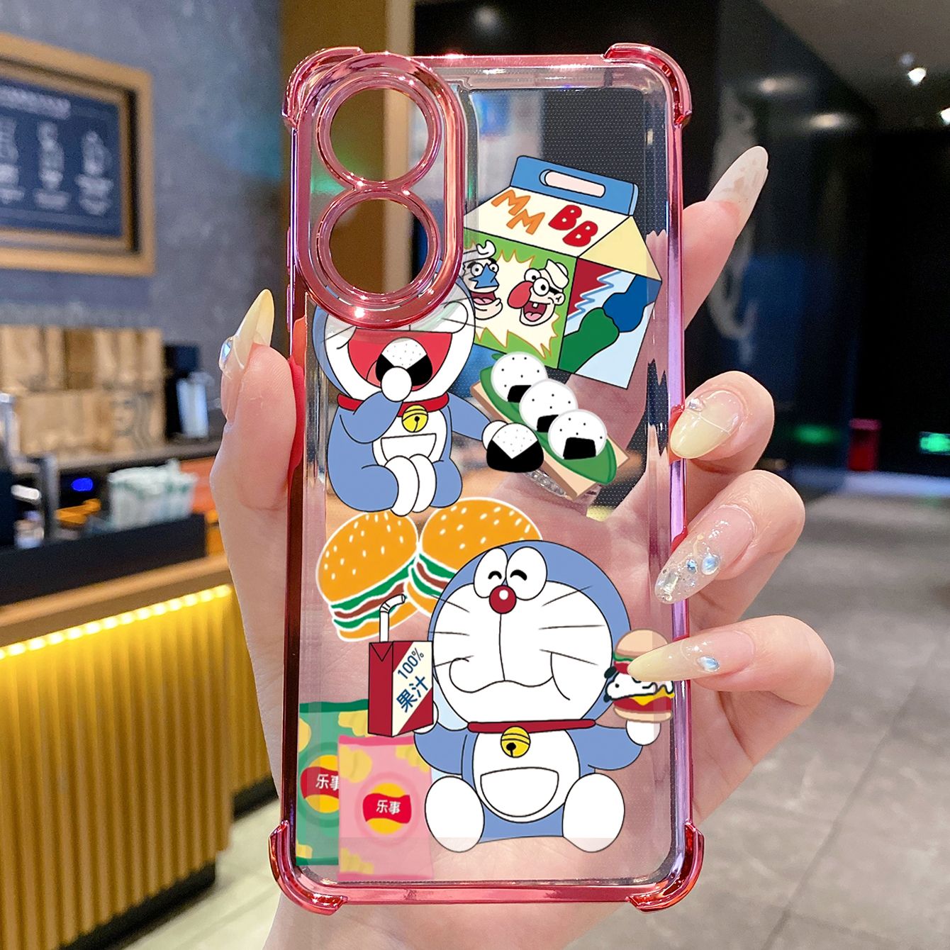 for OPPO A38 A5 Pro Realme C63 C51 C75 VIVO Plating Phone Case Shockproof Cover Doraemon