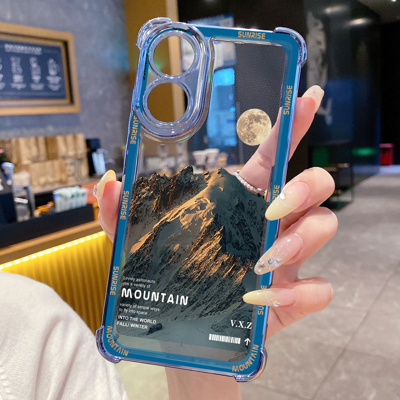 for OPPO A38 A5 Pro Realme C63 C51 C75 VIVO Plating Phone Case Shockproof Cover Mountain Senery