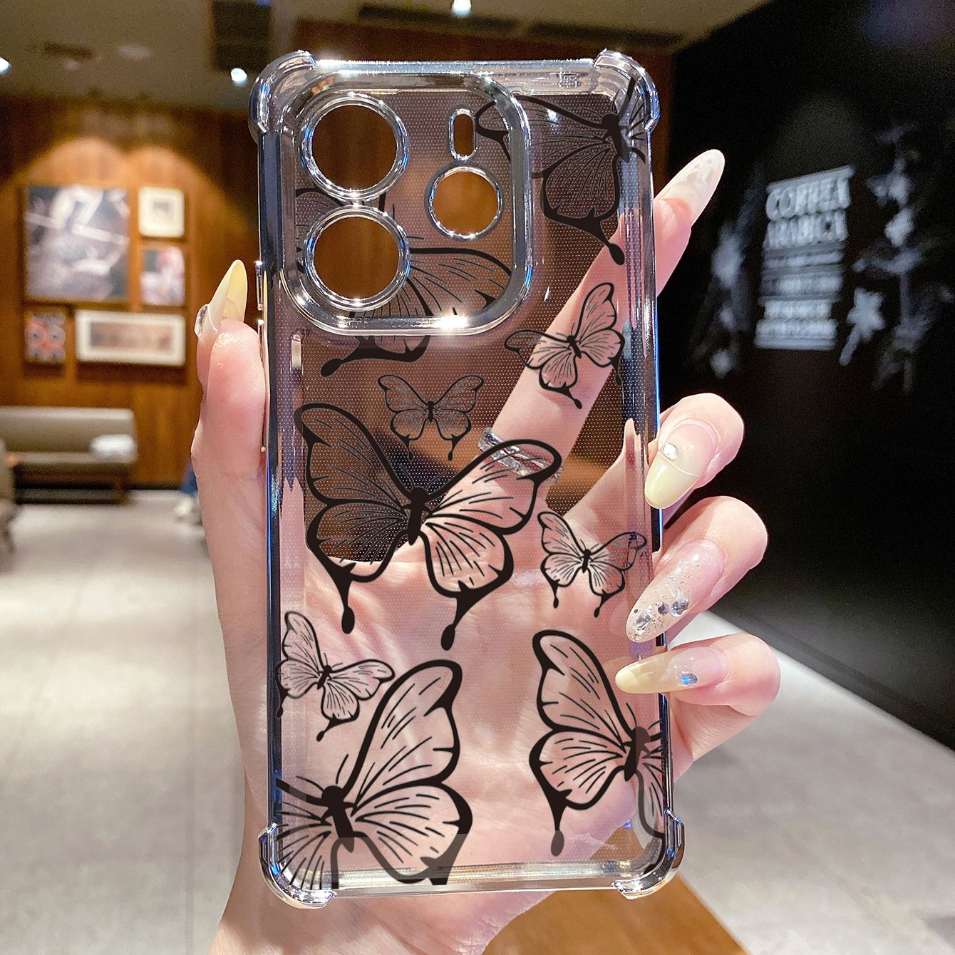 for Redmi Note 14 Pro 14C 13C POCO X7 Plating Phone Case Shockproof Cover Luxury Butterfly