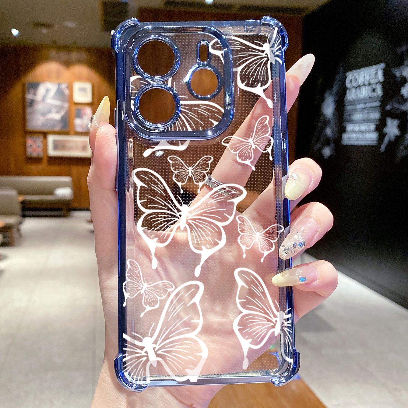 for Redmi Note 14 Pro 14C 13C POCO X7 Plating Phone Case Shockproof Cover Luxury Butterfly