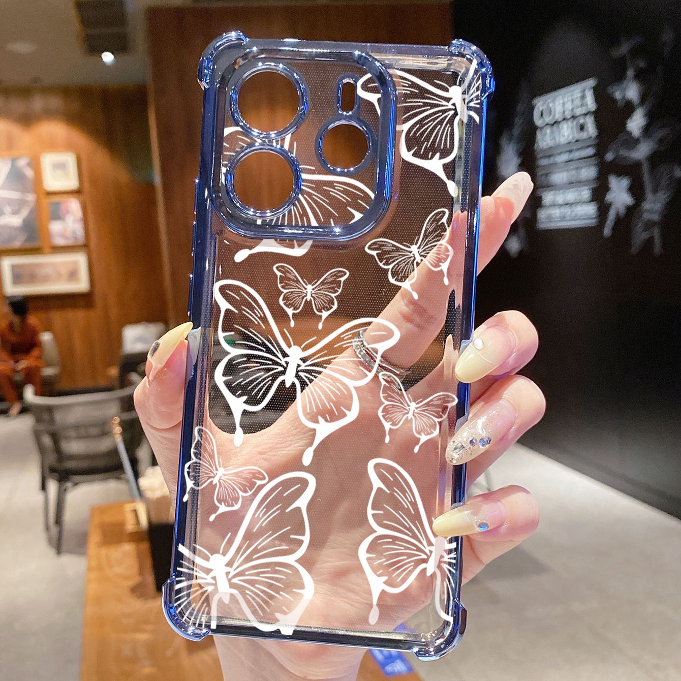 for Redmi Note 14 Pro 14C 13C POCO X7 Plating Phone Case Shockproof Cover Luxury Butterfly