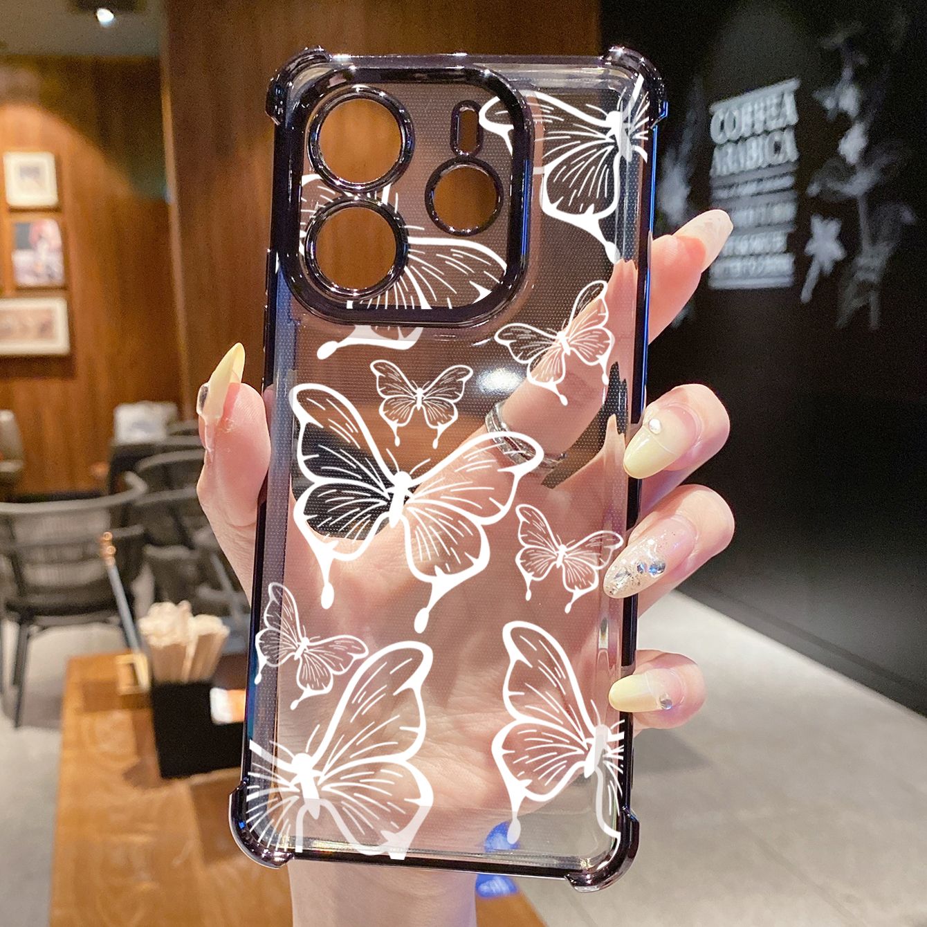 for Redmi Note 14 Pro 14C 13C POCO X7 Plating Phone Case Shockproof Cover Luxury Butterfly