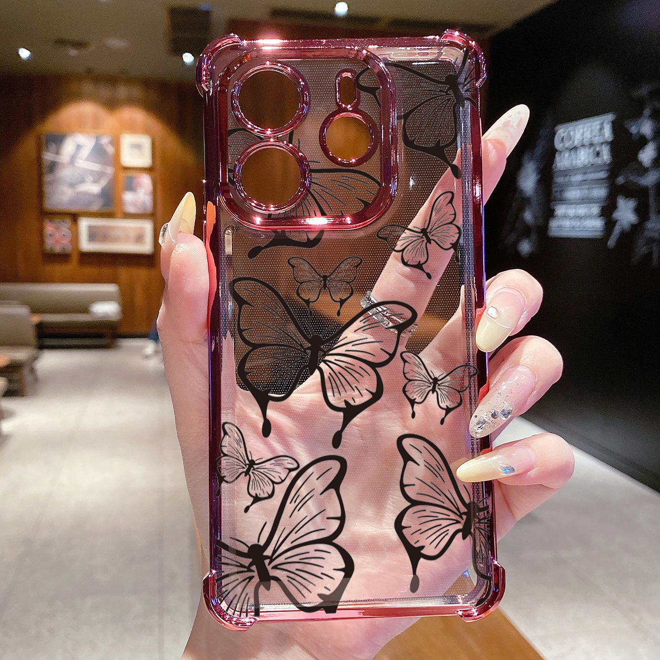 for Redmi Note 14 Pro 14C 13C POCO X7 Plating Phone Case Shockproof Cover Luxury Butterfly