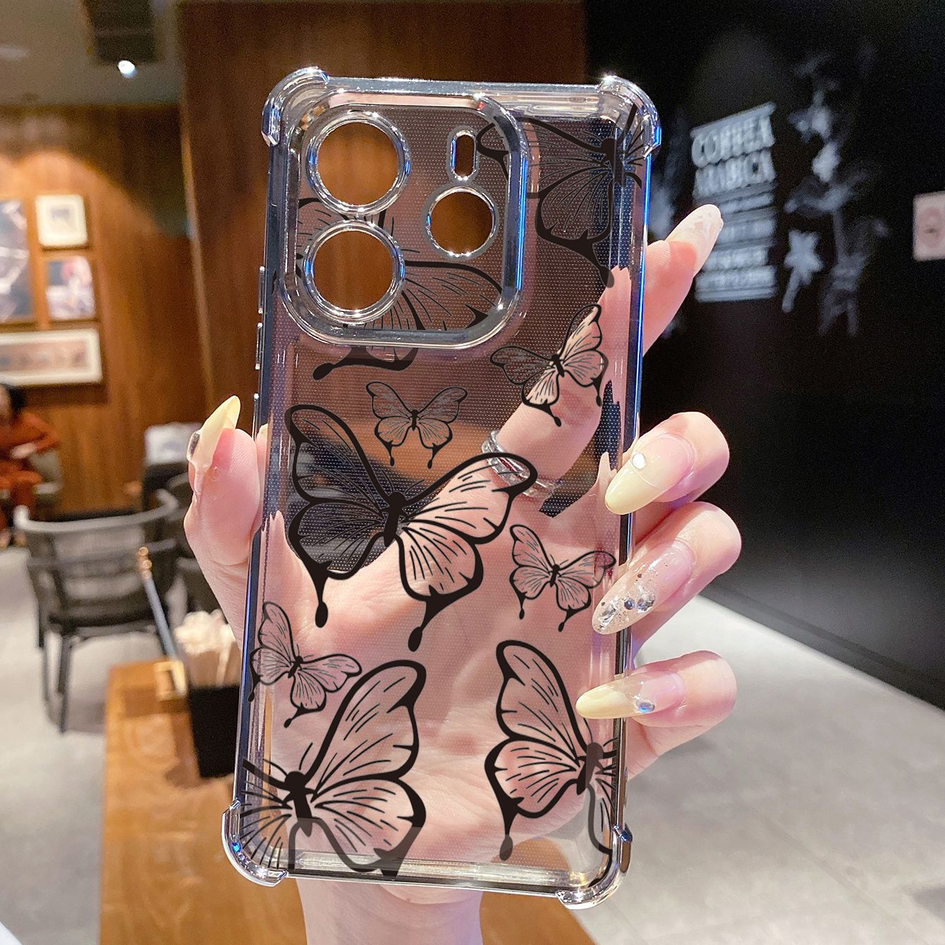 for Redmi Note 14 Pro 14C 13C POCO X7 Plating Phone Case Shockproof Cover Luxury Butterfly