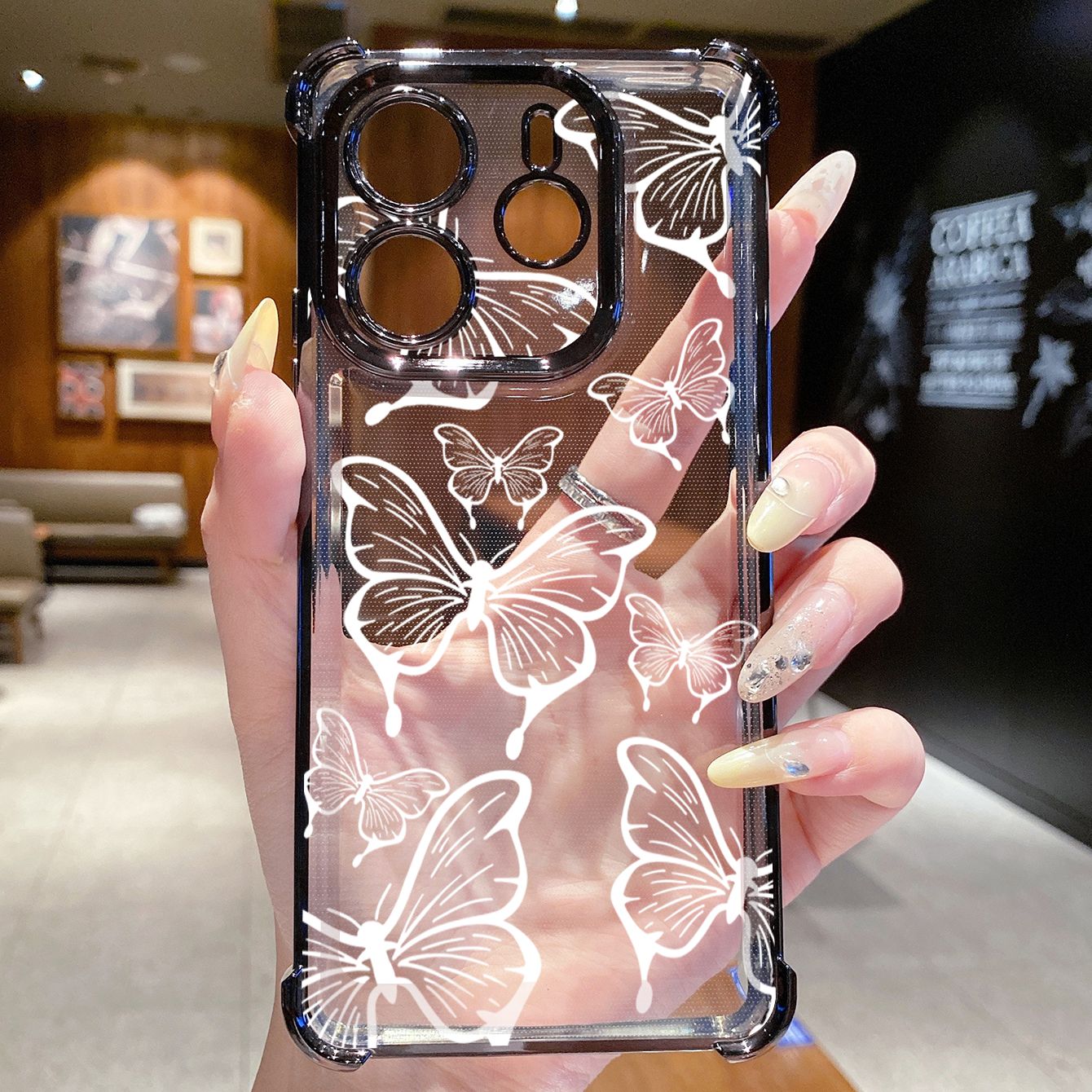 for Redmi Note 14 Pro 14C 13C POCO X7 Plating Phone Case Shockproof Cover Luxury Butterfly