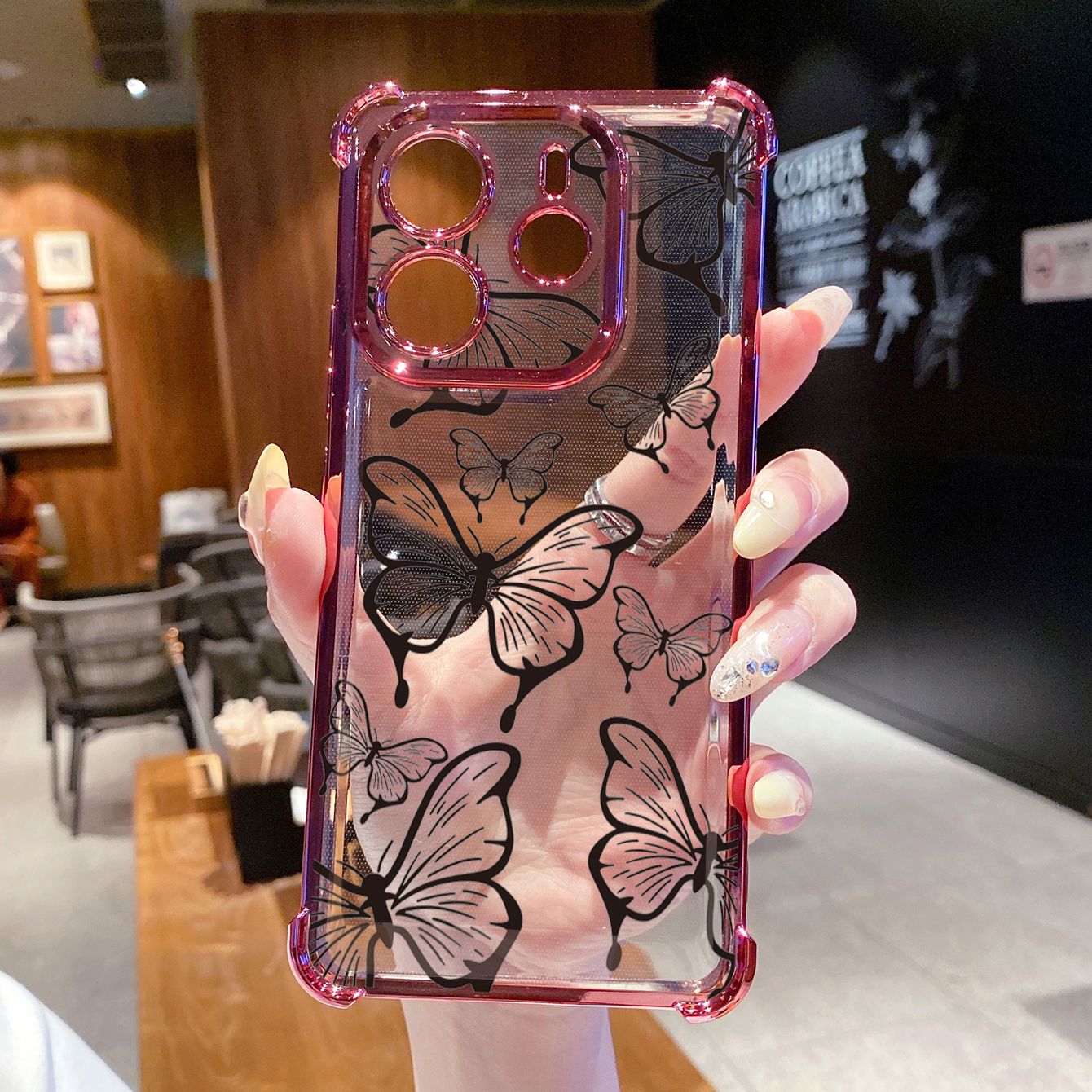 for Redmi Note 14 Pro 14C 13C POCO X7 Plating Phone Case Shockproof Cover Luxury Butterfly