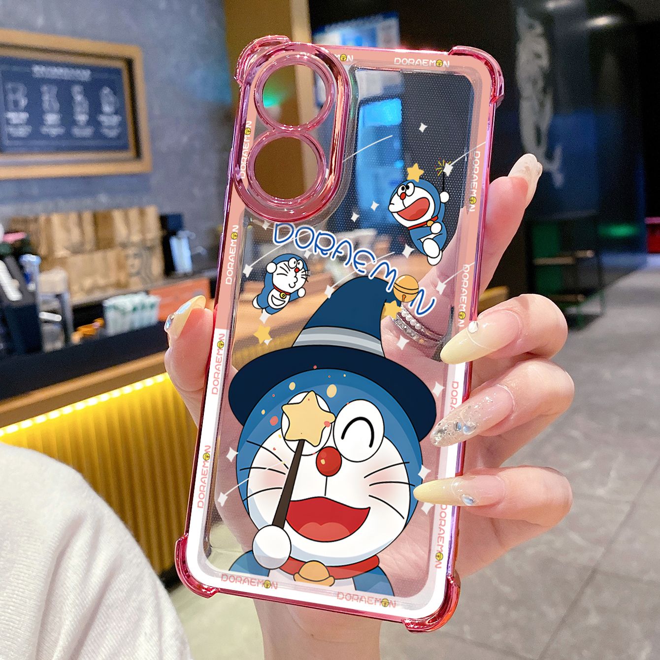 for OPPO A38 A5 Pro Realme C63 C51 C75 VIVO Plating Phone Case Shockproof Cover Music Magic Doraemon