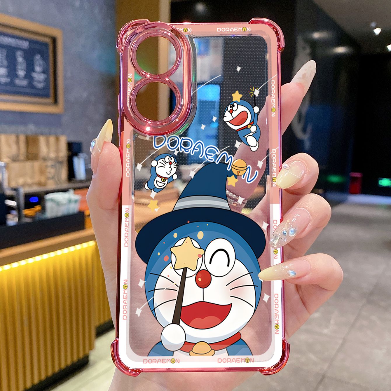 for OPPO A38 A5 Pro Realme C63 C51 C75 VIVO Plating Phone Case Shockproof Cover Music Magic Doraemon