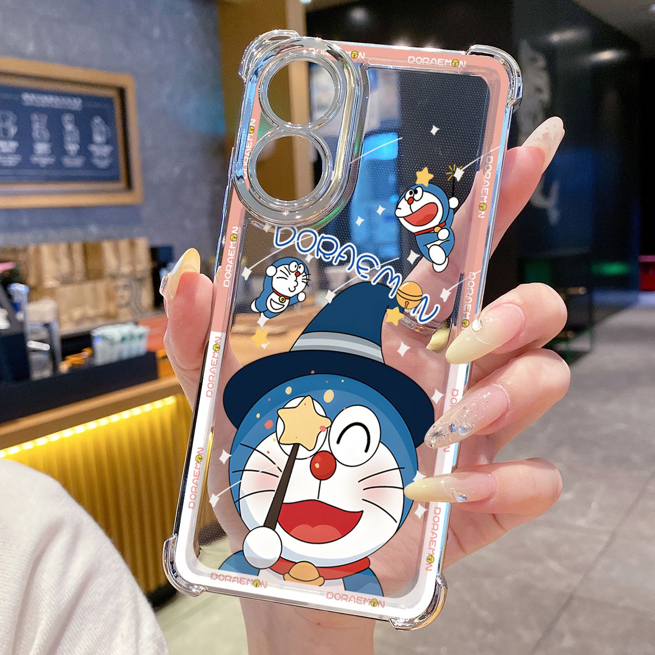 for OPPO A38 A5 Pro Realme C63 C51 C75 VIVO Plating Phone Case Shockproof Cover Music Magic Doraemon