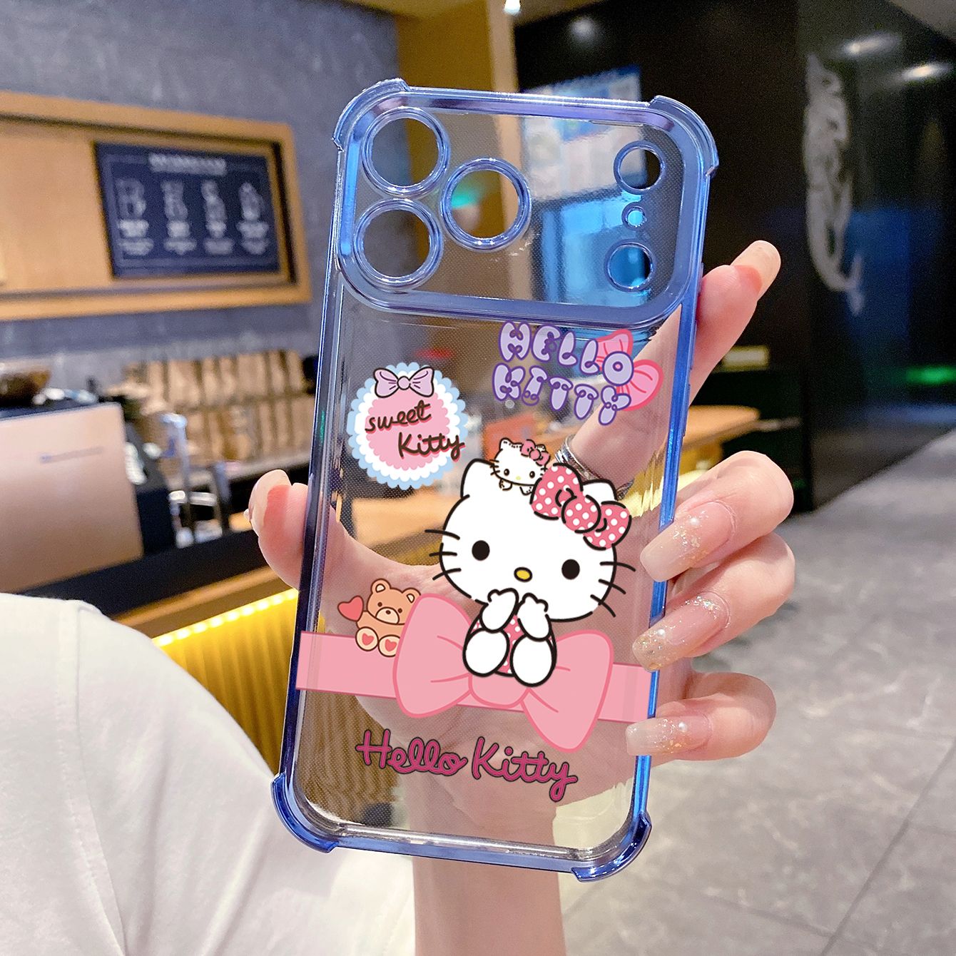 for iPhone 17 Pro Max 16 15 14 Plus Plating Phone Case Shockproof Cover Cartoon Cute HelloKitty