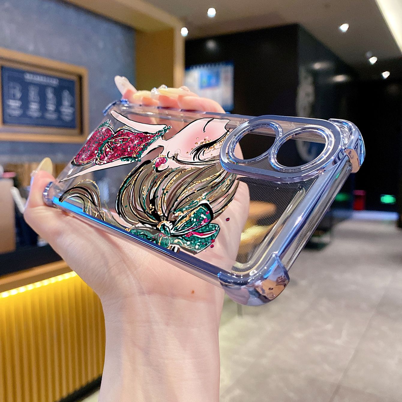 for OPPO A38 A5 Pro Realme C63 C51 C75 VIVO Plating Phone Case Shockproof Cover Mermaid Girl