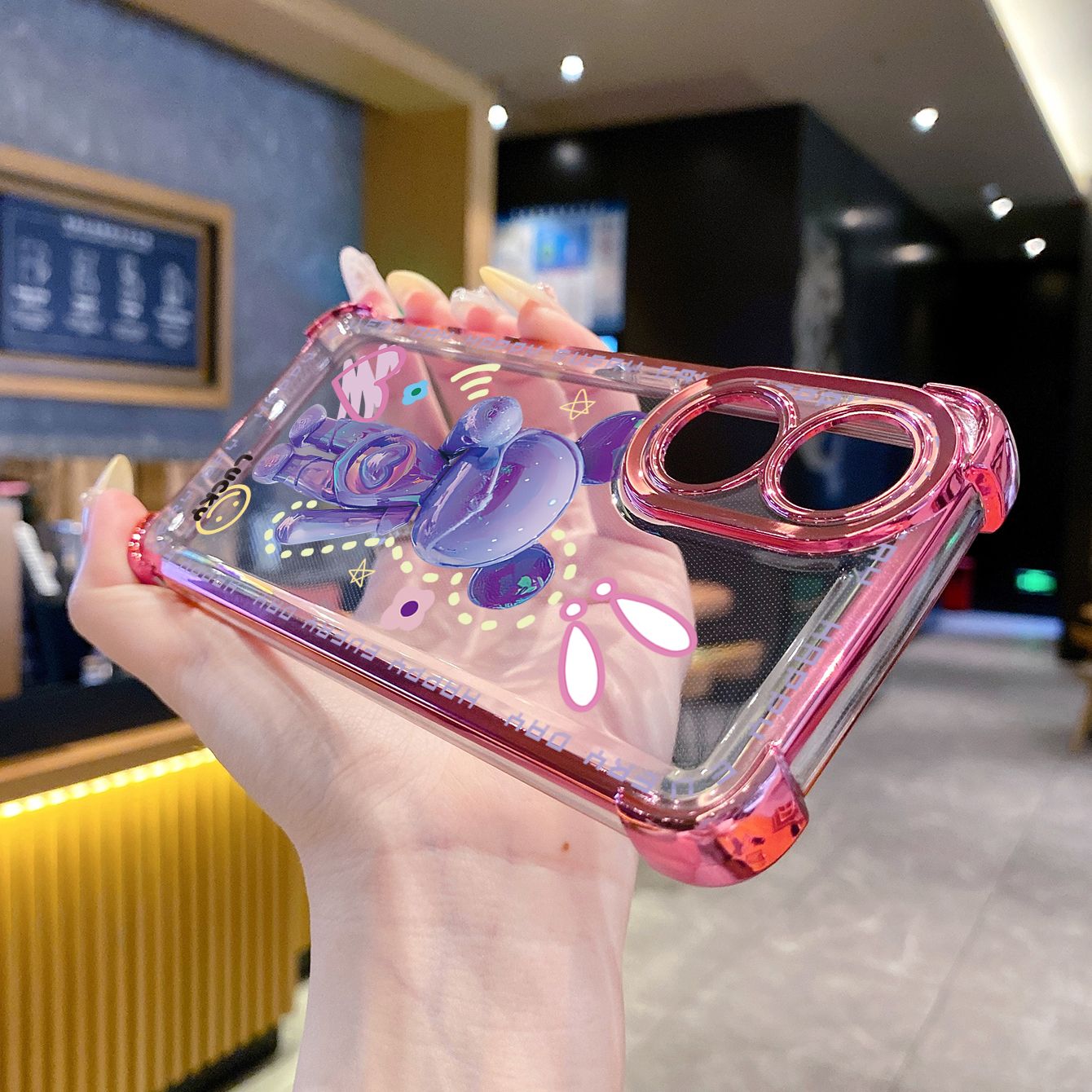 for OPPO A38 A5 Pro Realme C63 C51 C75 VIVO Plating Phone Case Shockproof Cover Fashion Kaws