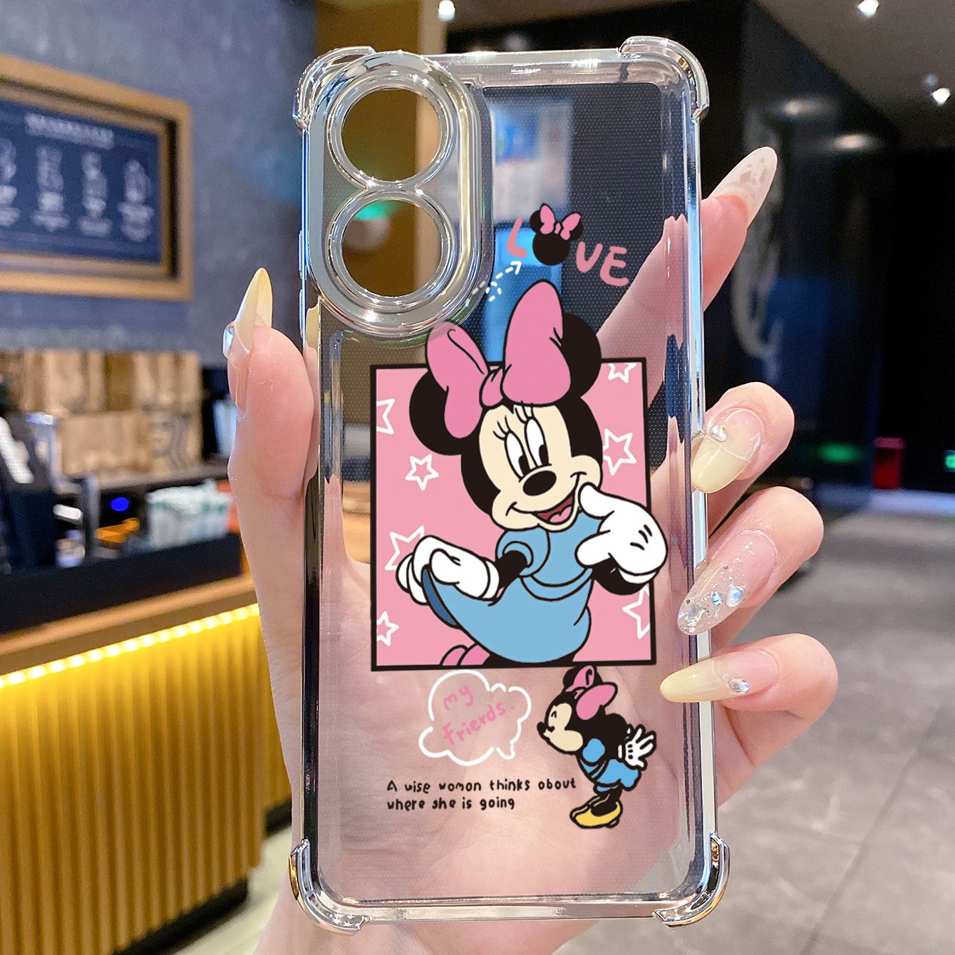 for OPPO A38 A5 Pro Realme C63 C51 C75 VIVO Plating Phone Case Shockproof Cover Mickey Minne Cute