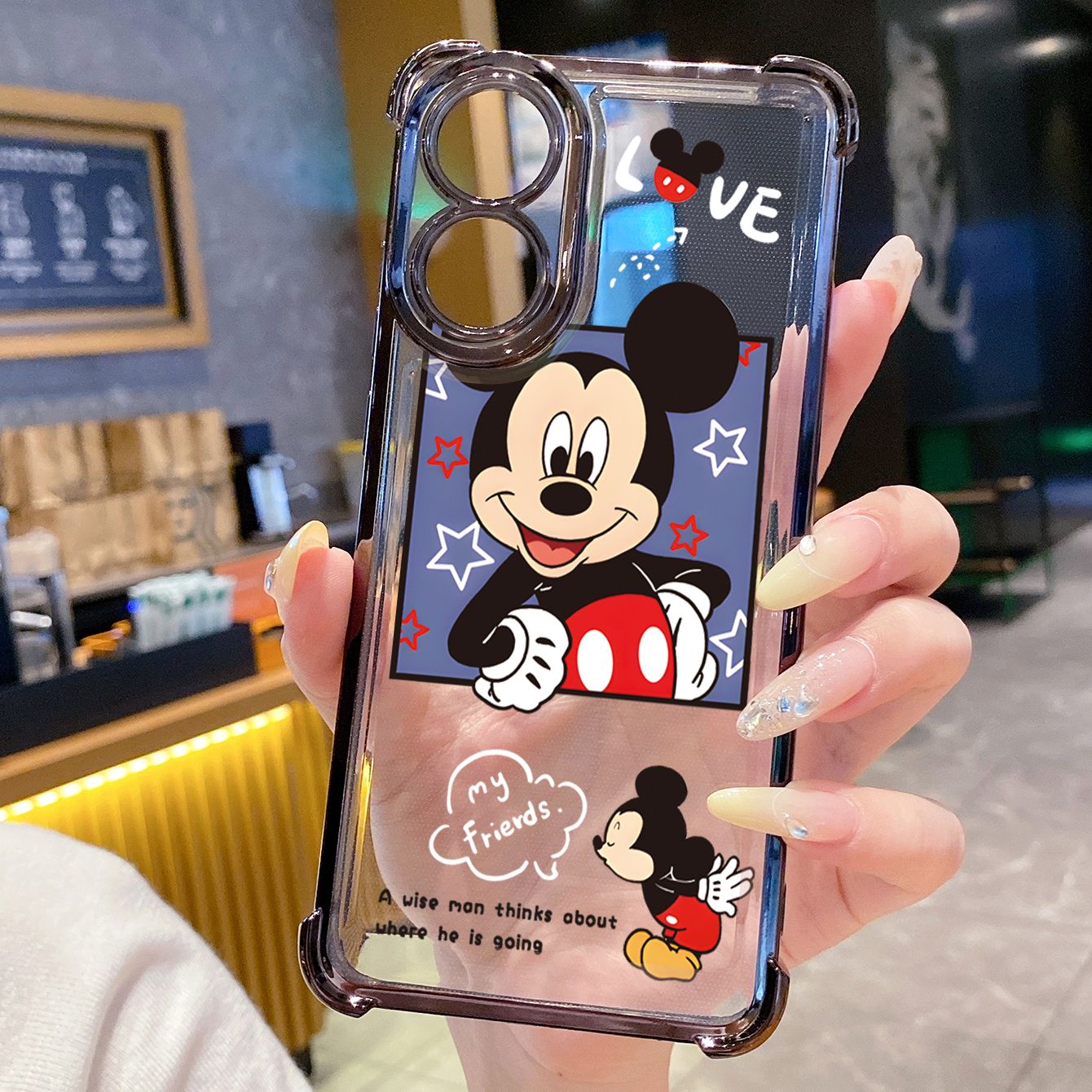 for OPPO A38 A5 Pro Realme C63 C51 C75 VIVO Plating Phone Case Shockproof Cover Mickey Minne Cute