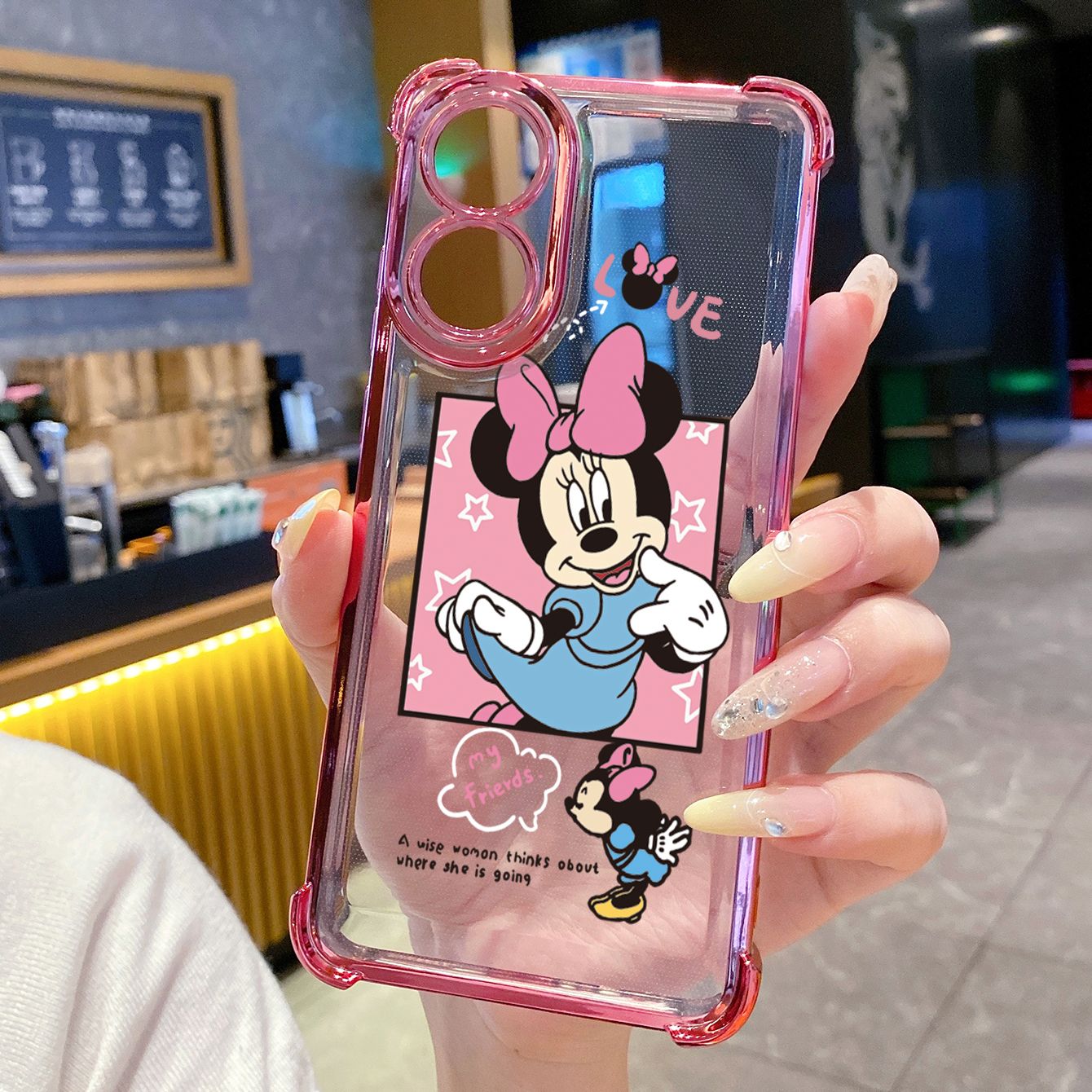for OPPO A38 A5 Pro Realme C63 C51 C75 VIVO Plating Phone Case Shockproof Cover Mickey Minne Cute