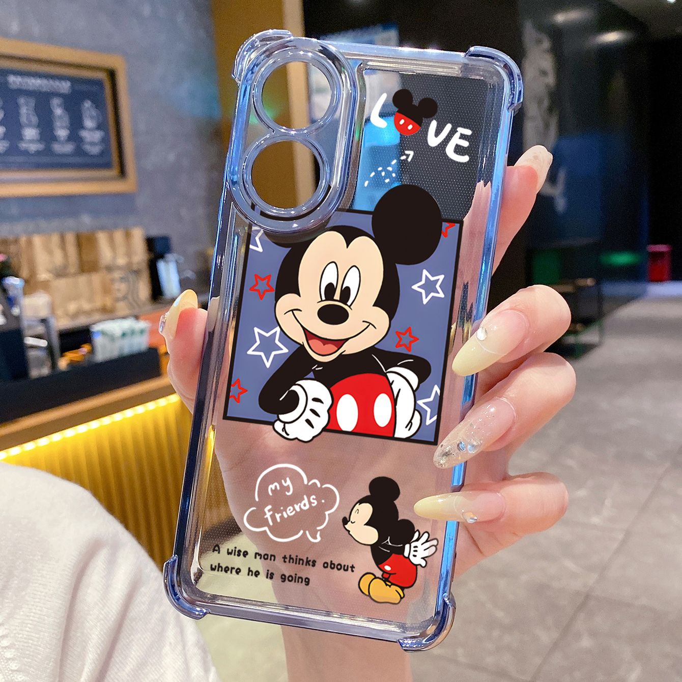 for OPPO A38 A5 Pro Realme C63 C51 C75 VIVO Plating Phone Case Shockproof Cover Mickey Minne Cute