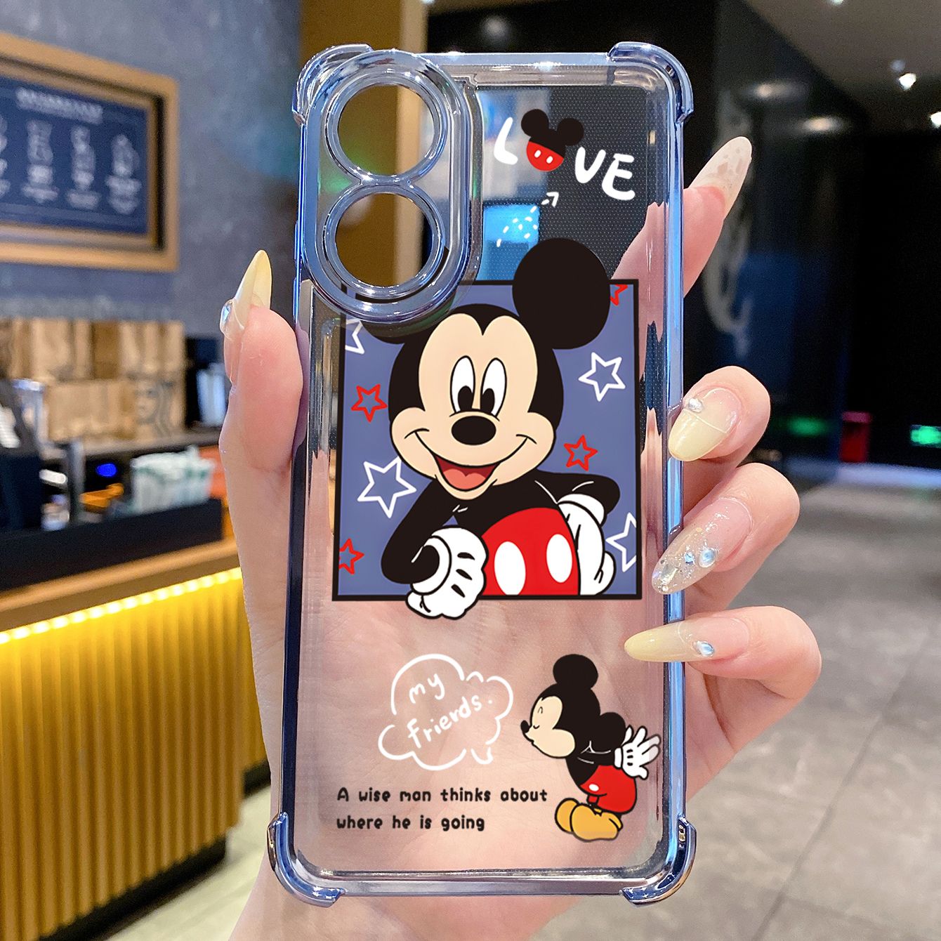 for OPPO A38 A5 Pro Realme C63 C51 C75 VIVO Plating Phone Case Shockproof Cover Mickey Minne Cute