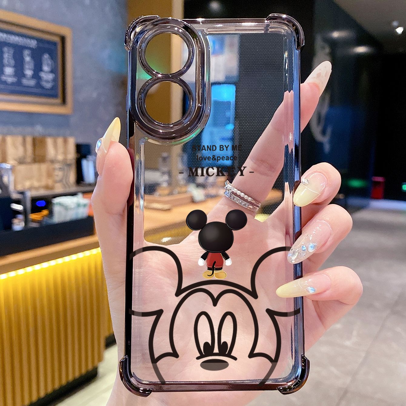 for OPPO A38 A5 Pro Realme C63 C51 C75 VIVO Plating Phone Case Shockproof Cover Doraemon Mickey