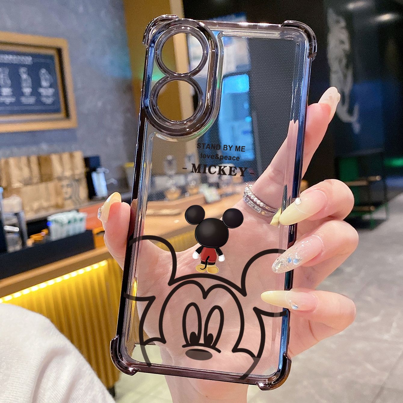 for OPPO A38 A5 Pro Realme C63 C51 C75 VIVO Plating Phone Case Shockproof Cover Doraemon Mickey