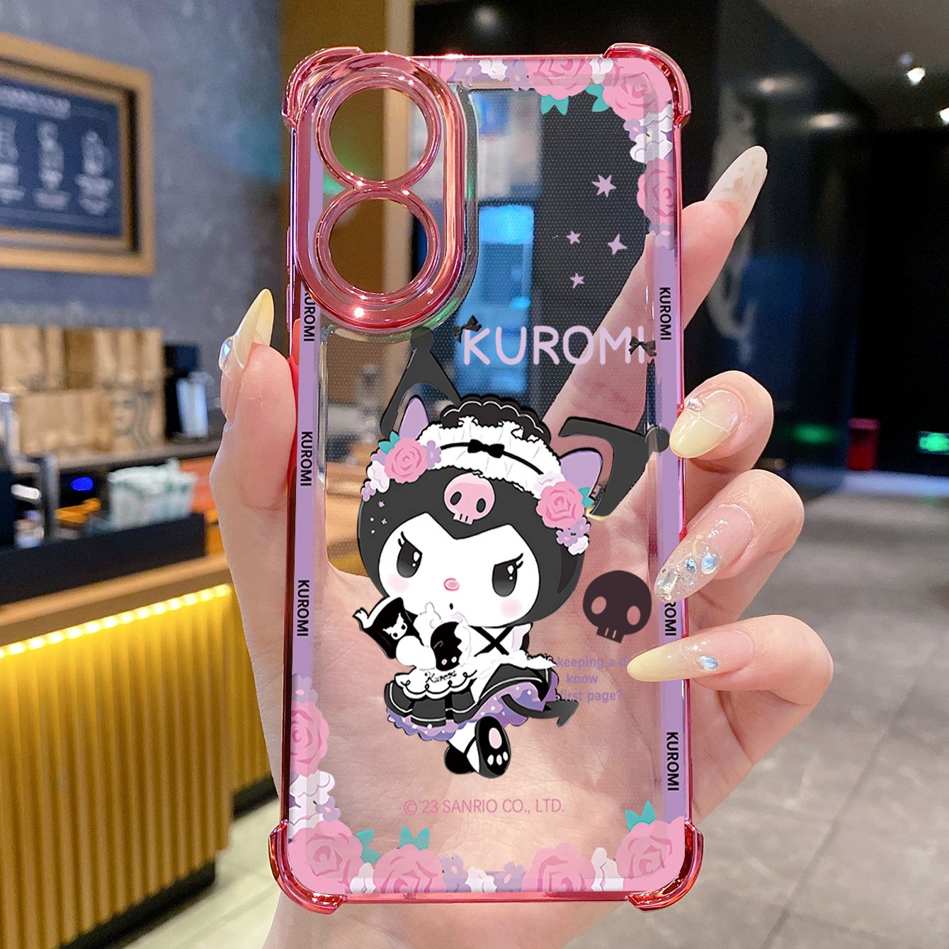 for OPPO A38 A5 Pro Realme C63 C51 C75 VIVO Plating Phone Case Shockproof Cover Cute Kuromi