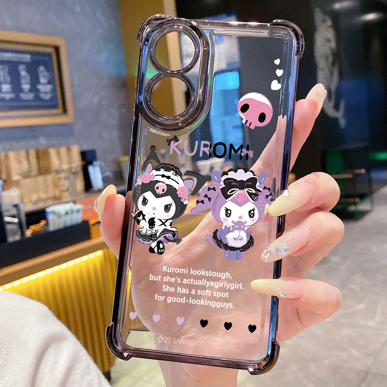 for OPPO A38 A5 Pro Realme C63 C51 C75 VIVO Plating Phone Case Shockproof Cover Cute Kuromi