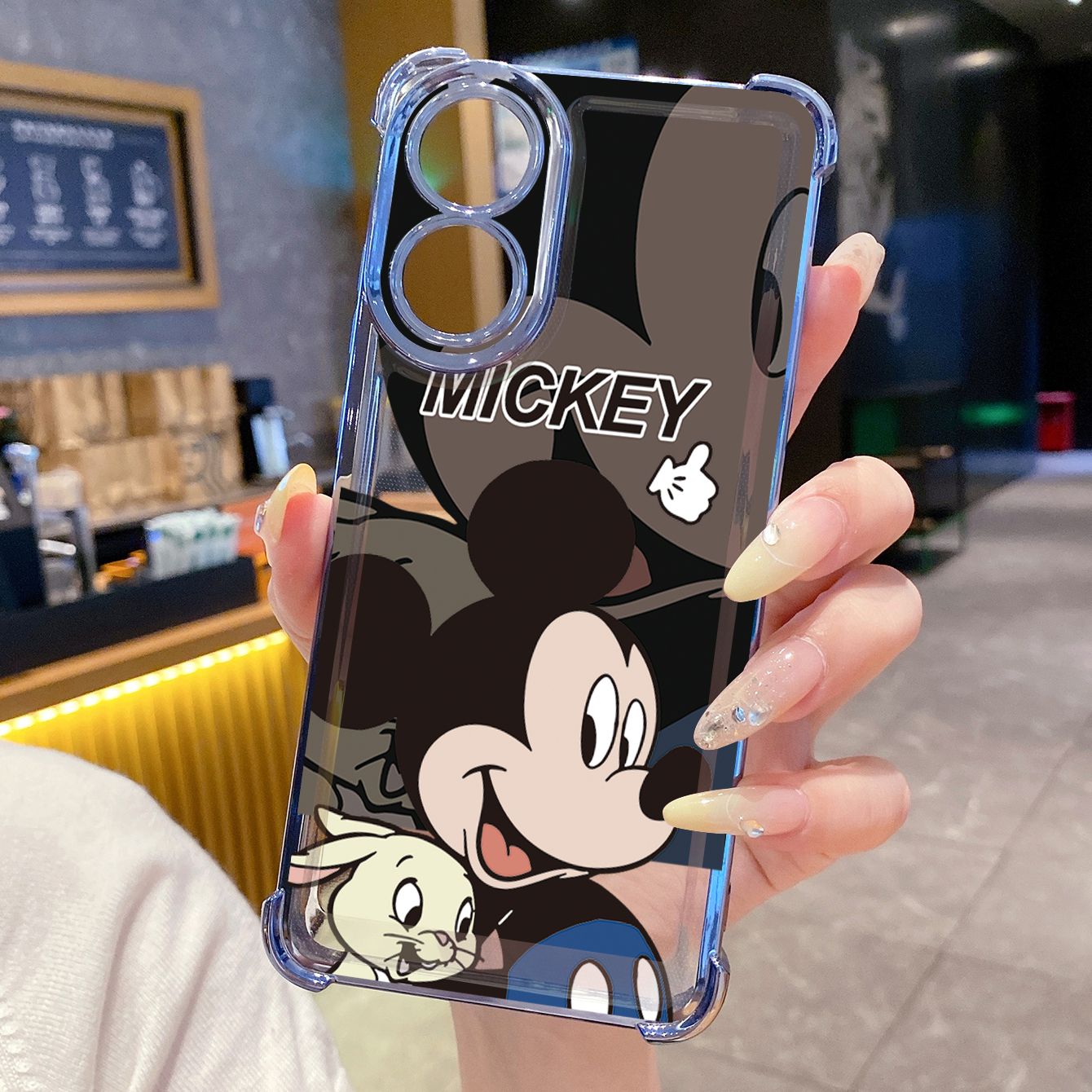 for OPPO A38 A5 Pro Realme C63 C51 C75 VIVO Plating Phone Case Shockproof Cover Funny Mickey