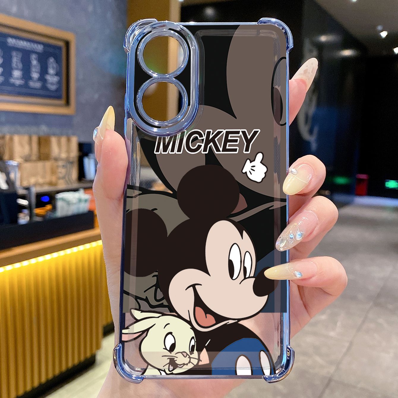for OPPO A38 A5 Pro Realme C63 C51 C75 VIVO Plating Phone Case Shockproof Cover Funny Mickey