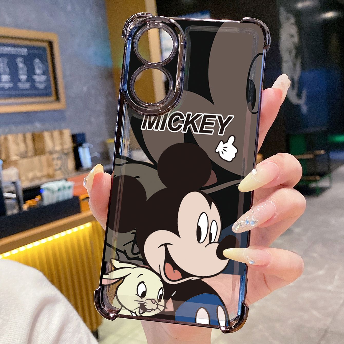 for OPPO A38 A5 Pro Realme C63 C51 C75 VIVO Plating Phone Case Shockproof Cover Funny Mickey
