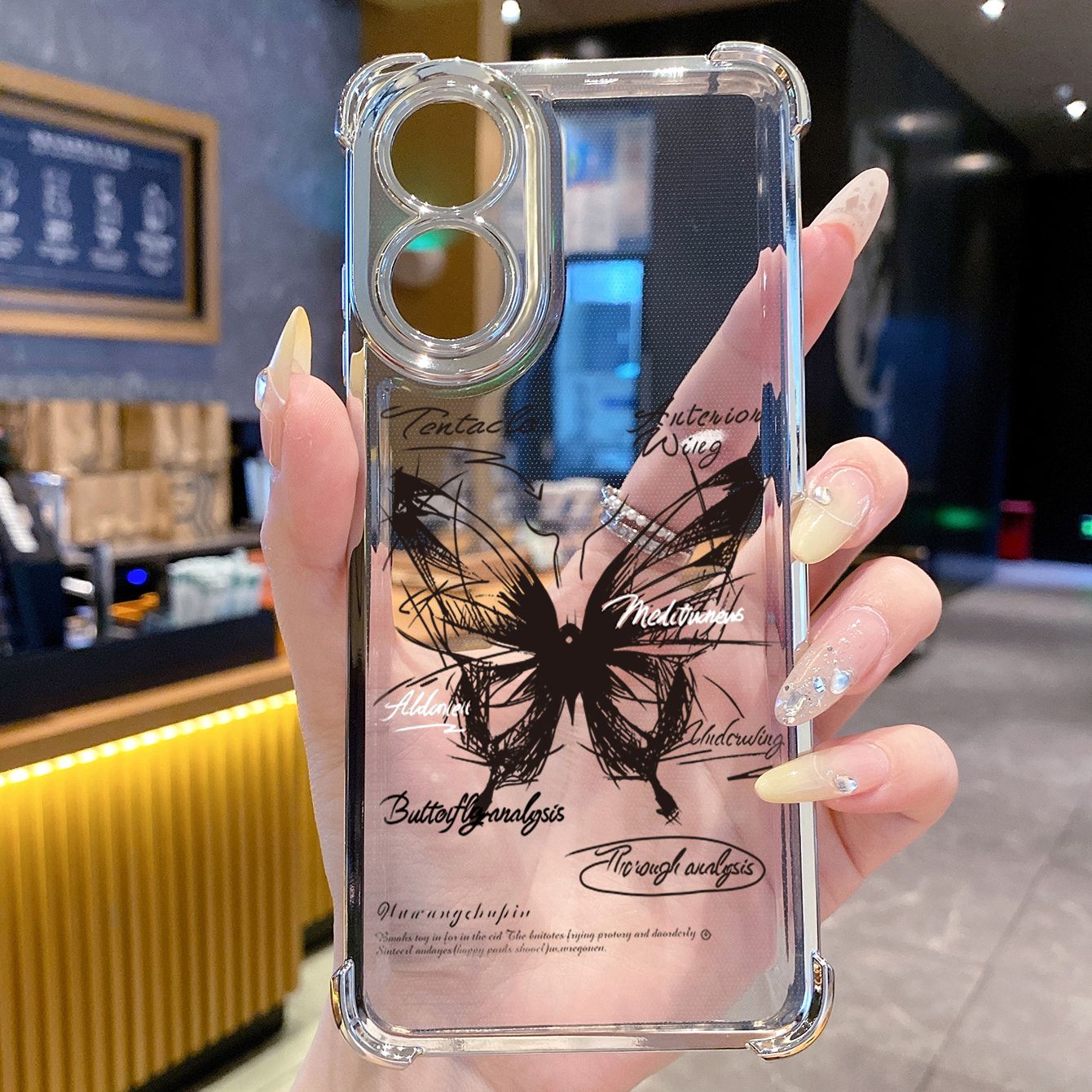 for OPPO A38 A5 Pro Realme C63 C51 C75 VIVO Plating Phone Case Shockproof Cover Drawing Butterfly