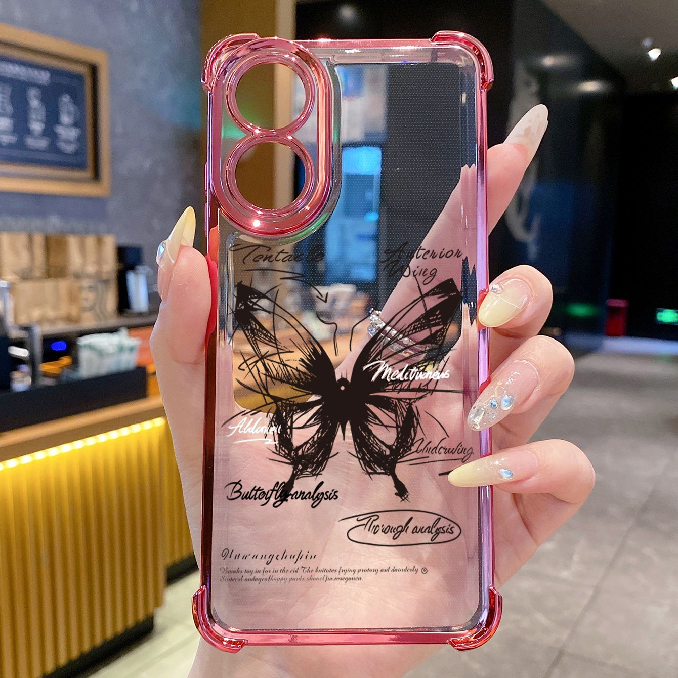 for OPPO A38 A5 Pro Realme C63 C51 C75 VIVO Plating Phone Case Shockproof Cover Drawing Butterfly