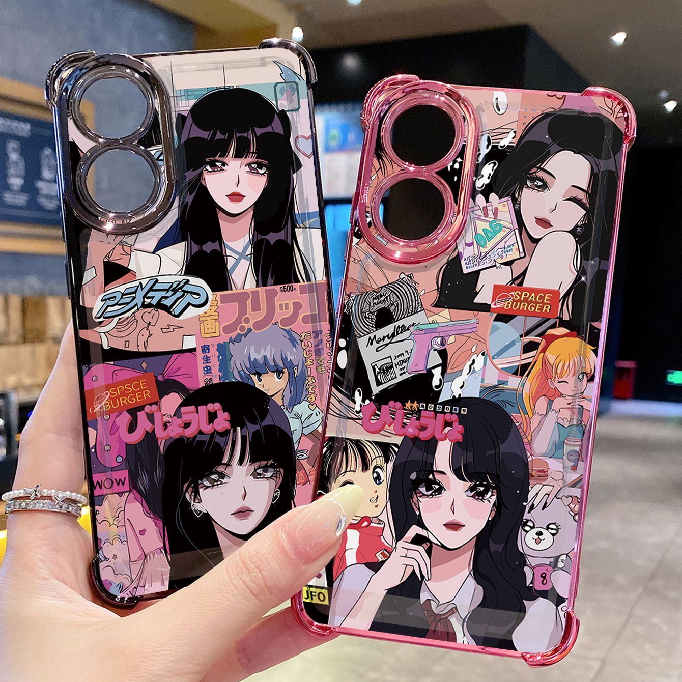 for OPPO A38 A5 Pro Realme C63 C51 C75 VIVO Plating Phone Case Shockproof Cover Fashion Girls