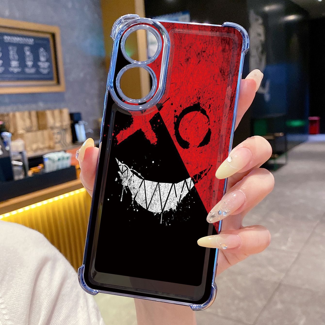 for OPPO A38 A5 Pro Realme C63 C51 C75 VIVO Plating Phone Case Shockproof Cover Cute Evil Clown