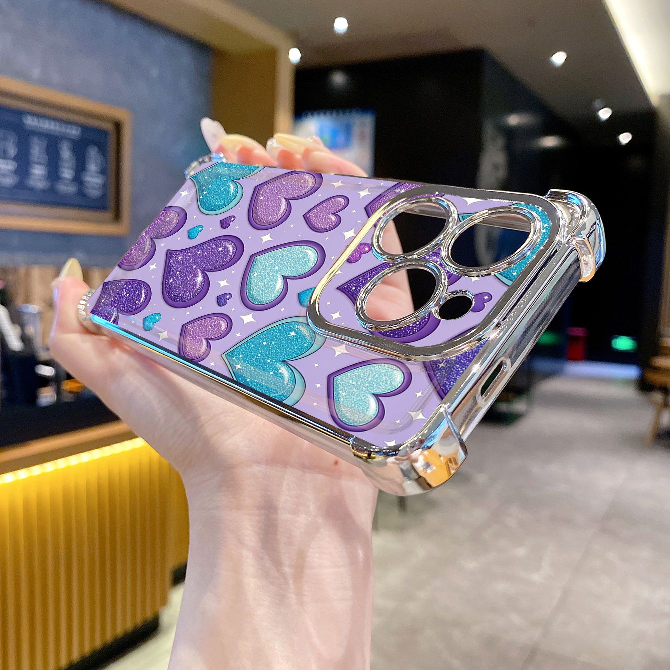 for Infinix Hot 50i 40i Smart 8 9 Plating Phone Case Shockproof Cover Beauty Hearts